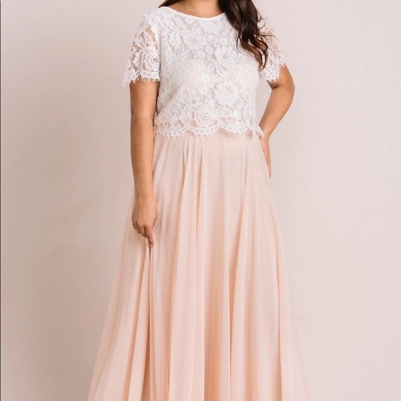New w/ tags Jenny Yoo Hampton long skirt/blush/chiffon size 10 - Picture 3 of 7